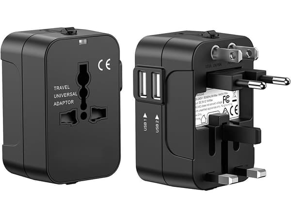 Reseadapter-Adapterkontakt - USA- EU Australien 2x USB