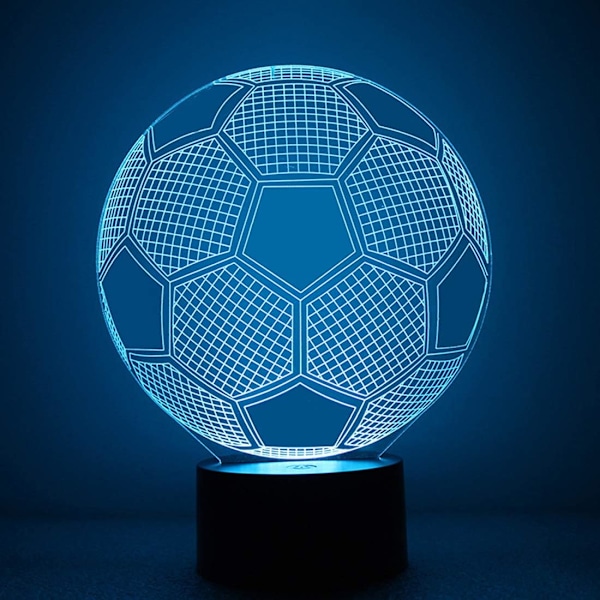 3D Fodbold Natlampe 7 Farve Skiftende LED Touch Bordlampe Dekorativ Belysning Cool Legetøj Gave
