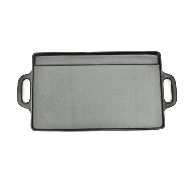 Vendbar grillplate i støpejern 38x23 cm