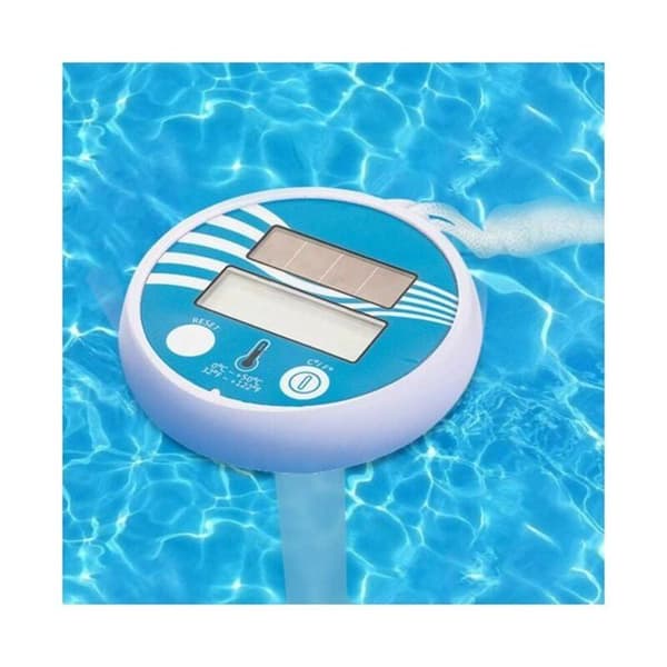 Flydende solcelledrevet pooltermometer temperaturindikator