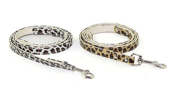 Hundebånd med leopardmønster Gull Gold one size