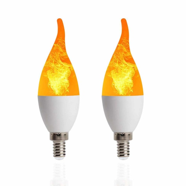 2 stk. Flammepære LED Flamme Twinkle Effekt,E14
