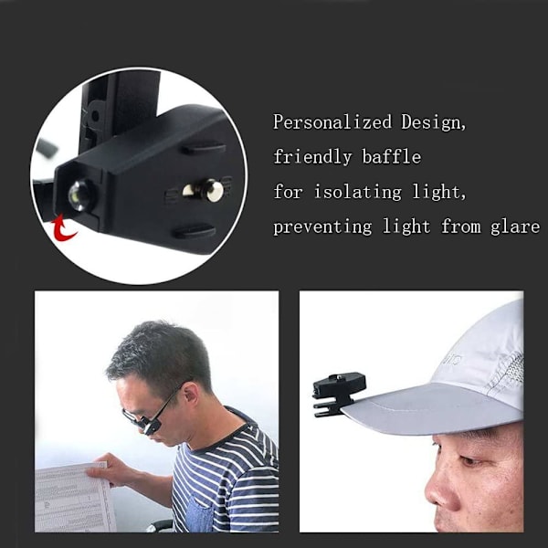 Mini læselampe, clip-on lampe (1 par)