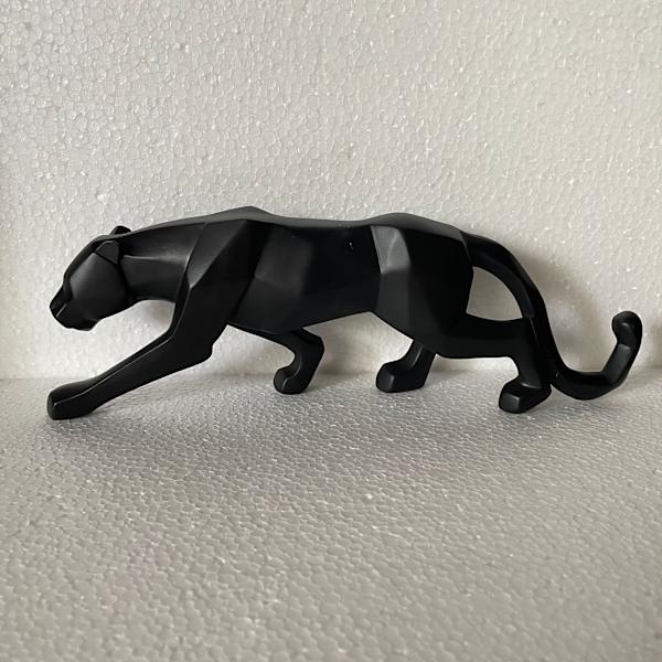 Panter Skulptur Prydnader, Staty Modern-Svart, Stor, 44cm