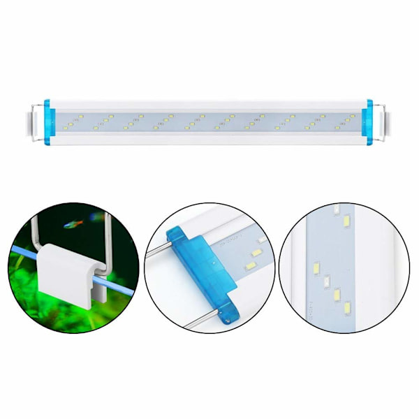 LED Akvariebelysning, LED-lampe, 18-58 cm Meget tynd akvarium