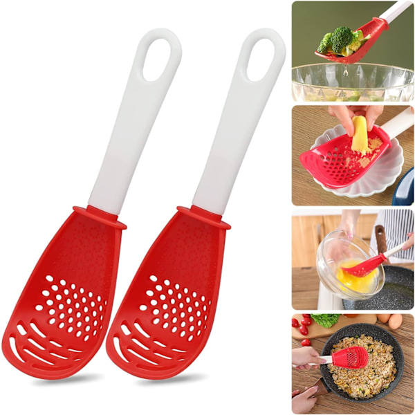 Multifunctional Cooking Gadgets, Kitchen Tools, Egg Separator, Cooking, Draining, Mashing, Grating, Cooking Spoon (2PCS)