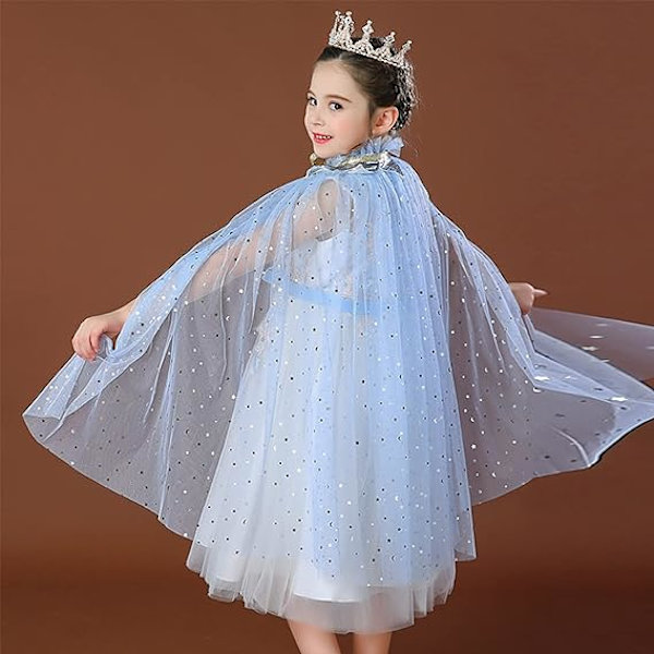 Färgglad prinsesskappa, prinsessklänning, L