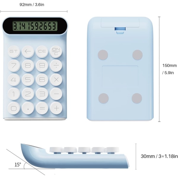 Mekanisk Kalkulator med Brytere, Håndholdt for Daglig og Grunnleggende Kontorbruk, 10-Siffer Stor LCD-Skjerm