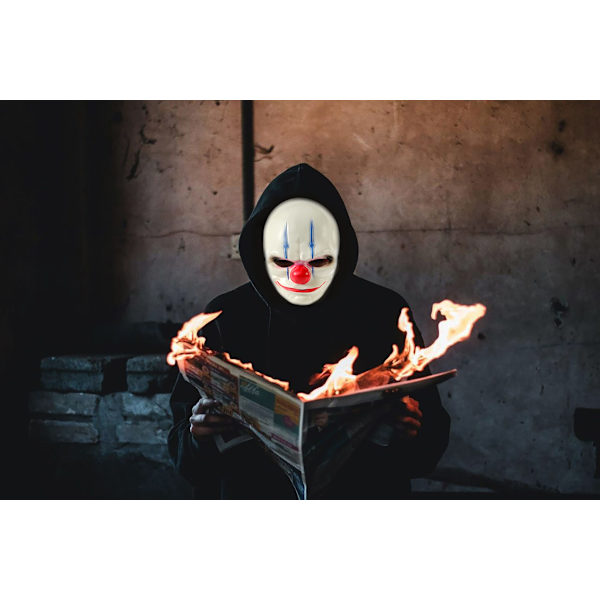 Halloween Mask Clown Kostym Vuxen Skräckfest Kostym Rollspel
