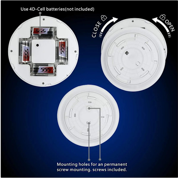 Bevegelsessensor LED-taklampe 19cm 300LM dagslys