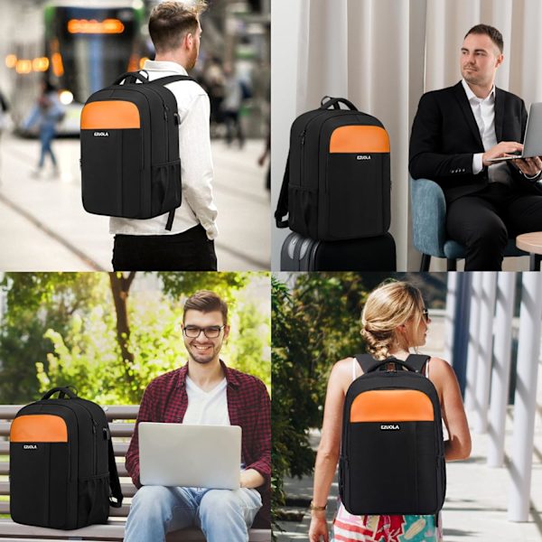 Laptopryggsäck för Män Kvinnor Vattentät Ryggsäck med USB-laddningsport Lätt Arbetsväska Stöldskydd Reseryggsäck College Skolryggsäck