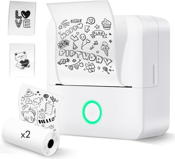 Selvklæbende Etiketprinter, Etiketprinter, Klæbende Etiketprinter, Bærbar Bluetooth Etiketprinter til Hjemmebrug med Android- og iOS-enheder