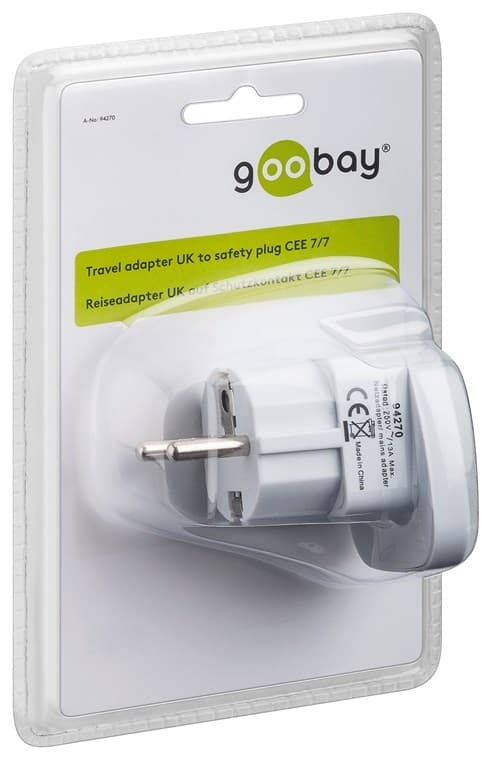 Reseadapter för Europa, vit White 56