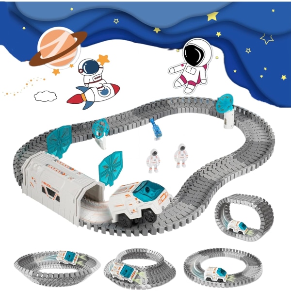 Space Race Track Leksak för pojkar Flickor, Space Car Astronaut Dolls Mini Star Projector Julklappsleksaker