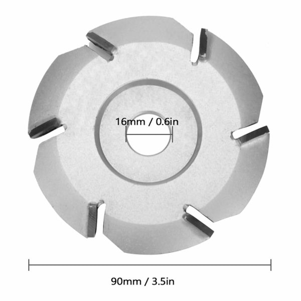 6 tänder Power Träsnideri 16 mm (diameter 90 mm polering)