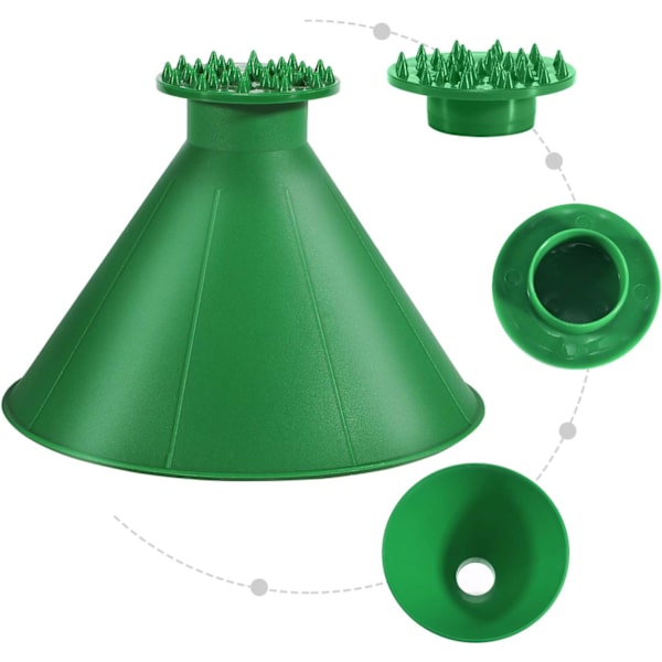 Magiske isskraper for bilfrontrute - 2-pakning Cone Magic isskraper med trakt, rund snøskrape til julegave