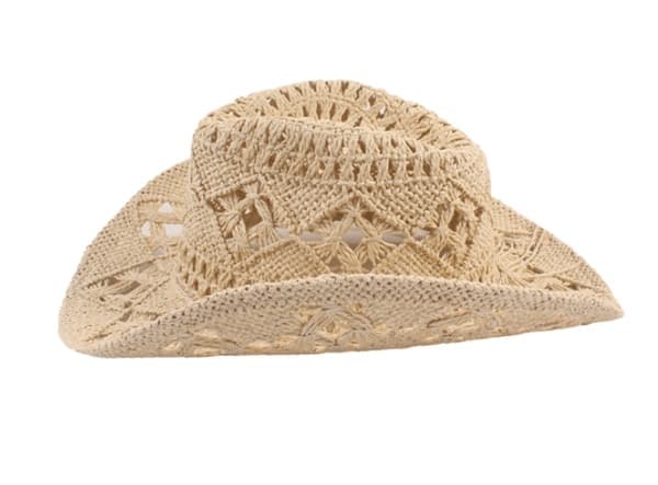Strå cowboyhat hul solhat med bred skygge Beige Beige