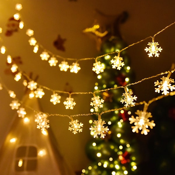 Snöflinga Jultomte Ljusslinga 3M 20st LED Ljusslinga