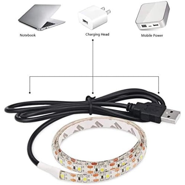 2x LED-remsa USB, vattentät 5 meter SMD 3528 5V blå