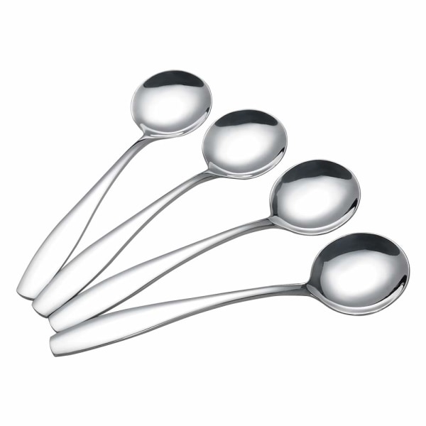 12 Pieces Stainless Steel Round Spoons, Spoons Set of 12