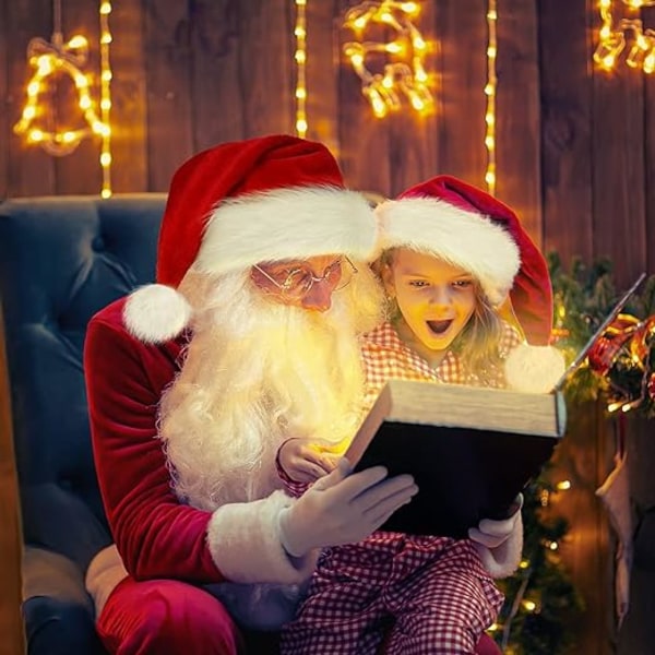 Julehatt, nisselue ferie for voksne unisex, fløyelskomfort ekstra tykk klassisk pelshatt til festlig nyttårsfest