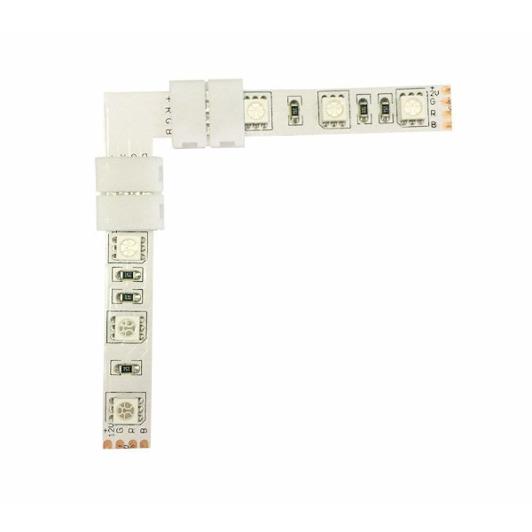5-pakke RGB 5050 LED-stripe L-kontakter 4-pinners 10 mm brede