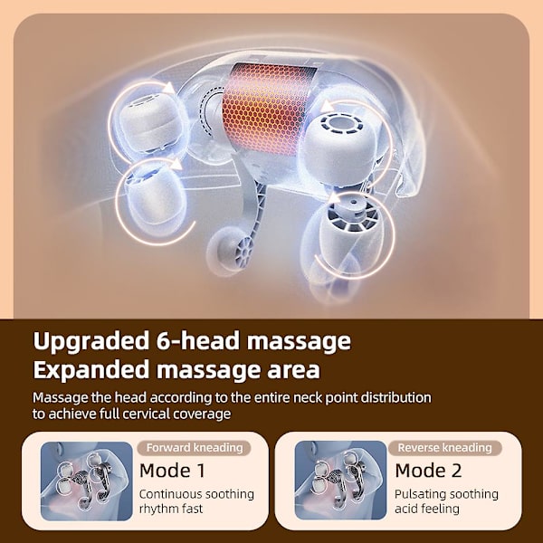 20W Elektrisk Nakke- og Skuldermassageapparat Trådløs Nakke- og Rygmassagepude Nakke Cervikal Ryg