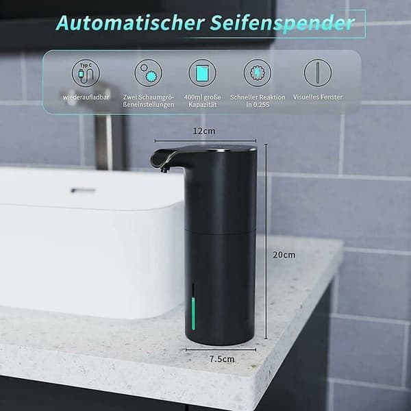 Hvit Automatisk Såpedispenser Skumsåpedispenser Smart Infrarød Sensor