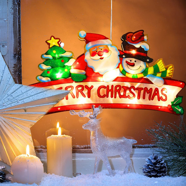 Juledekorasjoner Vindu Hengende Lys, 18'' God Jul