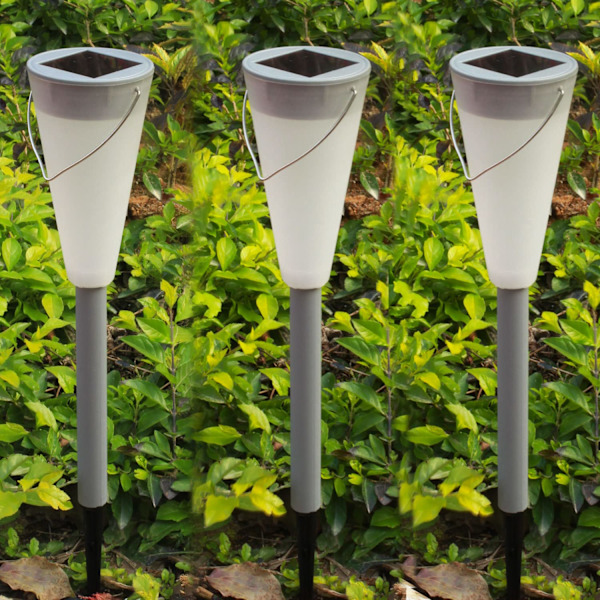 Solcellslampor för trädgård utomhus, upphängning/jordspett (4-pack)