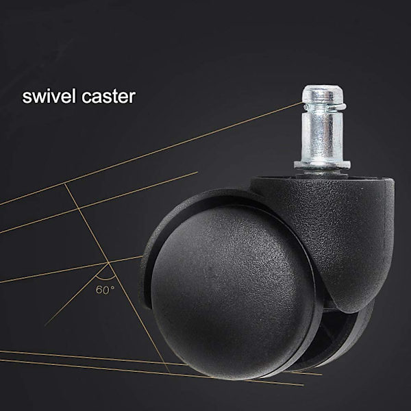 10mm Stang Caster Hjul Gummihjul Til Stolerstatning