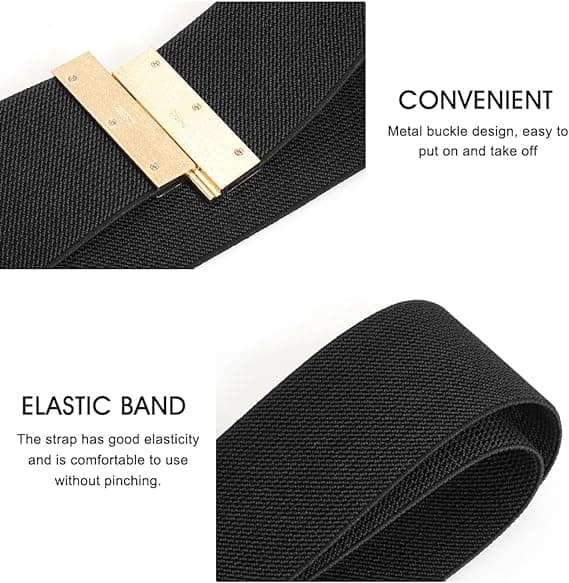 Stretchiga bälten för kvinnor Elastiskt brett midjebälte för klänningar
