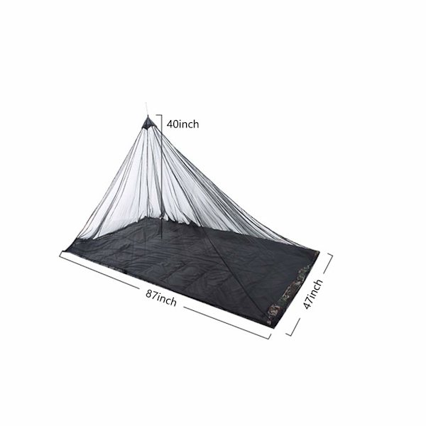 Myggenet til camping seng, udendørs rejse myggenet telt med bæretaske, myggenet (sort, 220x120x100cm)