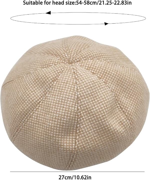Vinter Beret Hat til Kvinder, Koreansk Stil Beret Hat til Kvinder, Kjolehat, Komfortabel og Varm Vinterhue til Forår/Efterår/Vinter Brown