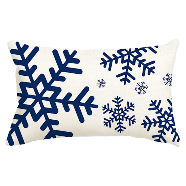 Juleputetrekk 12x20 Tommer Blå Snø Dekorative Putetrekk Dekorasjon Høytid Hjem Fest Putetrekk for Sofa