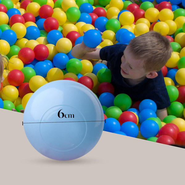 100 stk myke plast mini lekeballer i flere farger - knusesikre, ingen skarpe kanter - bruk i barnas ballbinge (100 stk)