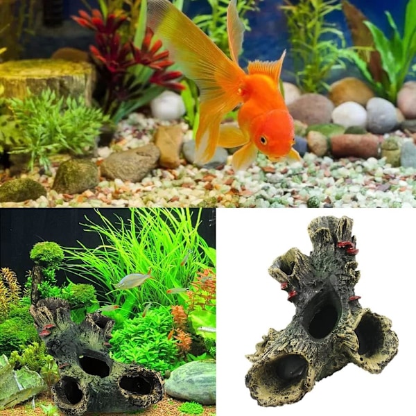 Log Harpiks Tre Stamme Ornament Akvarium Fisk Tank Dekor Hjem Landskapsarbeid Håndverk for Fisk Tank Små Fisk Gjemmer Seg