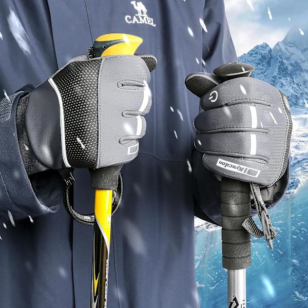 Vinter Termiske Handsker Løbe Touchscreen Handsker Vandafvisende Anti-Slip Vindtætte Koldvejr Handsker M Grey M