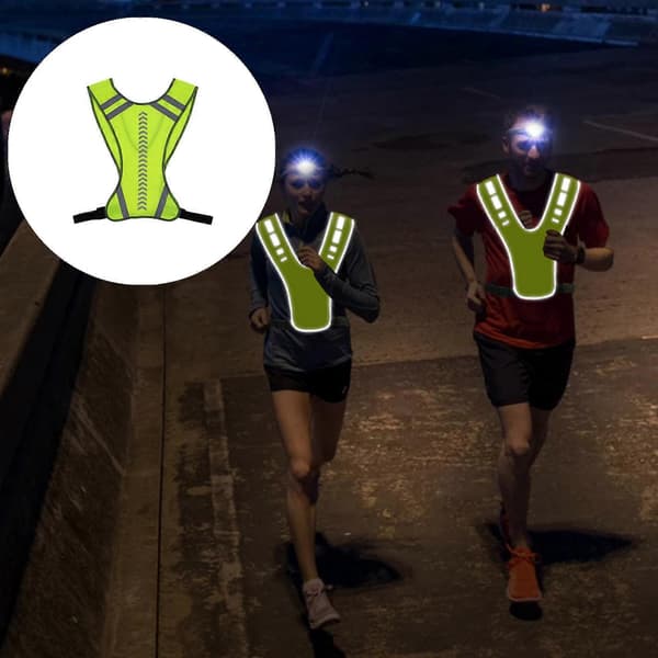 Refleksvest med høy synlighet, fluorescerende panel og justerbare sidestropper for løping i dårlig lys, rosa Pink