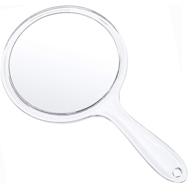 Makeup Hand Mirror Double-Sided 3X 1X Round (transparent)