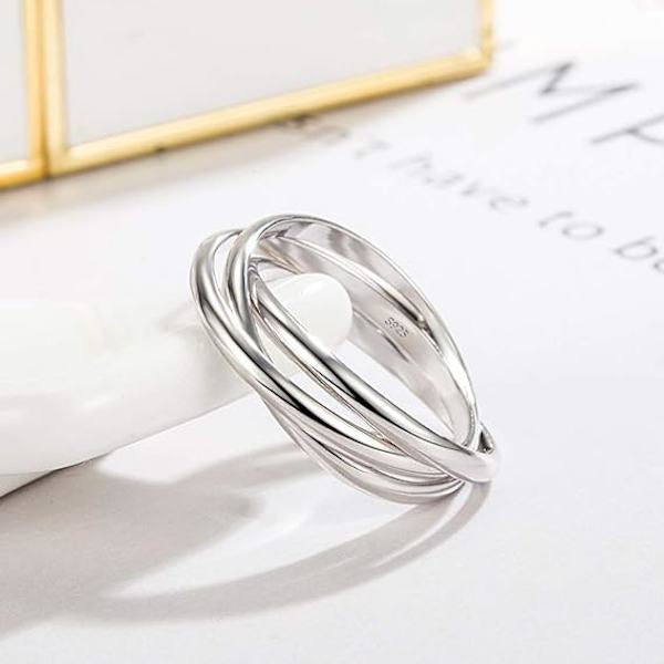 Minimalistisk 925 Silver Ring-Kvinnor, Storlek 7
