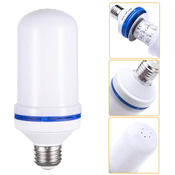 Liekkimäinen LED-lamppu E27 5W, 4 liekin väriä (keltainen)