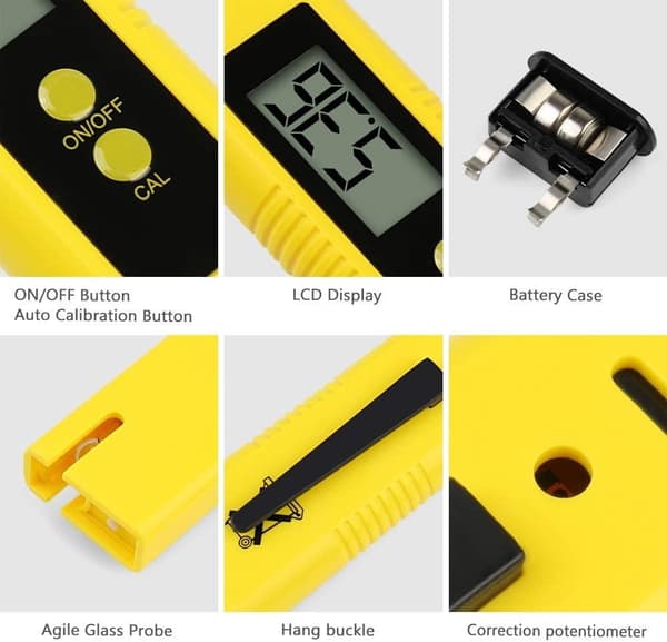 Digital pH-måler for vann Kompakt Gul Yellow one size