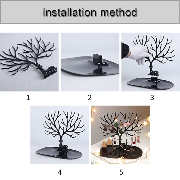 Smykkeholder Hjorte Stativ, Gevir Dekoration Smykke Træ