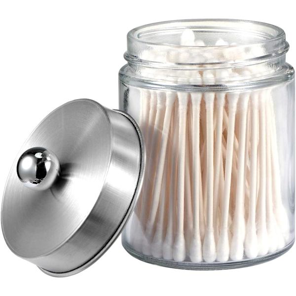 Jars badeværelsesforfængelighedsarrangør Qtip dispenserholder glas 1 stk