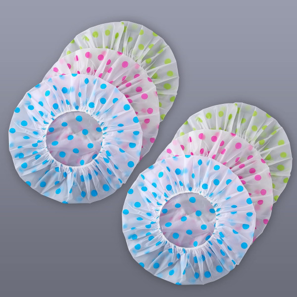 Dusjhetter for kvinner/menn 6-pakning Vanntette & Gjenbrukbare Badehetter 30cm Bredde med Elastisk Bånd 6pcs