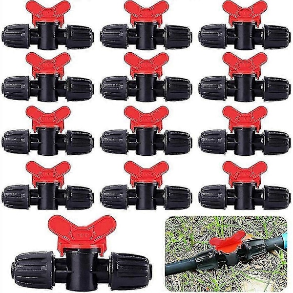 20 stk. Drypventil PE Vandingsslange 16mm Låsbar Spids Koblingsventil Stik Spids Slange Haveventil - On/Off