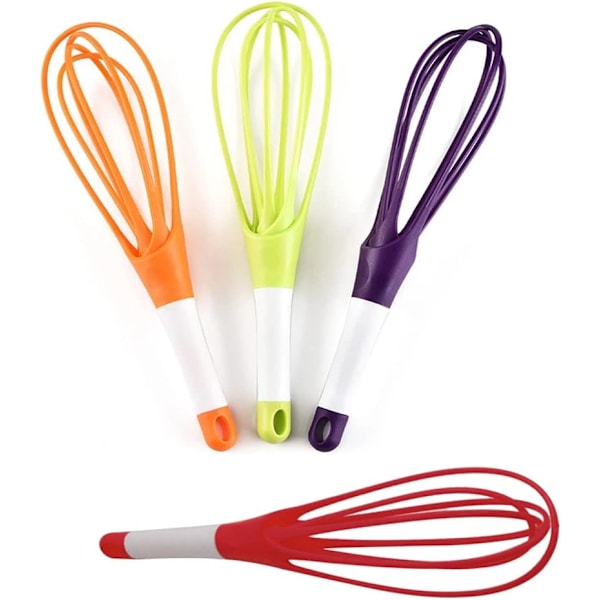 29CM Plast Flat Visp Tjock Tråd Äggvisp Visp Non Stick Köksredskap för Matlagning Blanda Vispa Rör (Röd)