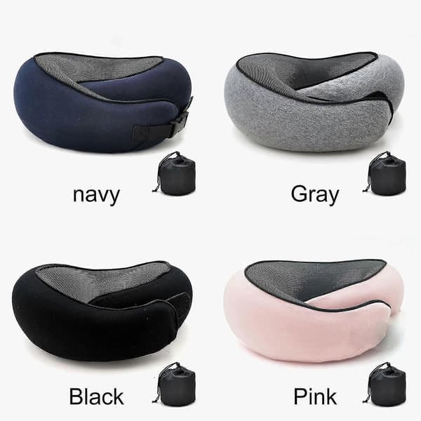 Resenackkudde U-formad minnesbomull Nackkuddar Massage Nackkudde Sovande Flygplanskudde Cervikal Hälsovårdskudde grey