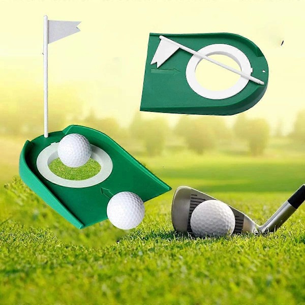 Golf Putting Hjelpemiddel, Golf Putting Hull, med Hull og Flagg i Plast